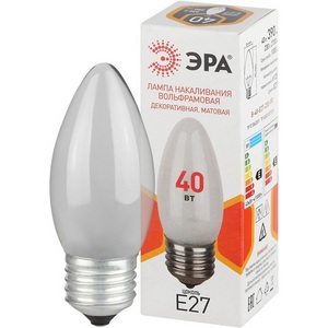 Изображение товара Лампочка накаливания E27 40W ЭРА B-40-E27-230-FR