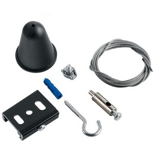 Изображение товара Комплект для подвесного монтажа трехфазного шинопровода черный 3м Б0049747 ЭРА STR-30-B-MK-3