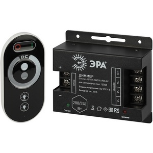 Изображение товара Диммер для светодиодной ленты с радио пультом ЭРА Dimmer-12/24V-288/576-IP20-RF