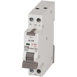 Изображение товара Автоматический выключатель дифференциального тока 1P+N С10 30мА 6кА тип А ЭРА DM32E2C10A30