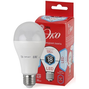 Изображение товара Лампочка светодиодная E27 18 Вт ЭРА ECO LED A65-18W-840-E27 ECO LED A65-18W-840-E27