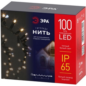 Изображение товара Гирлянда светодиодная Нить уличная 10 м желтая ЭРА ERAPS-WK10