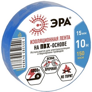 Изображение товара Изолента 15мм 10м синяя ЭРА ET1510BLUE