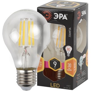 Изображение товара Лампочка светодиодная филаментная E27 9W ЭРА F-LED A60-9W-827-E27