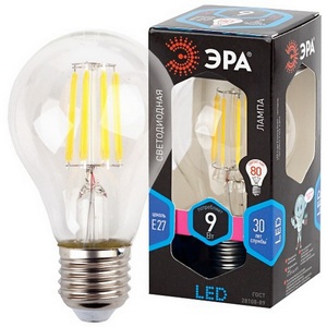 Изображение товара Лампочка светодиодная филаментная E27 9W ЭРА F-LED A60-9W-840-E27