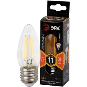 Изображение товара Лампочка светодиодная филаментная E27 11W ЭРА F-LED B35-11w-827-E27