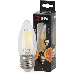 Изображение товара Лампочка светодиодная филаментная E27 7W ЭРА F-LED B35-7W-827-E27