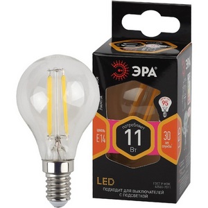 Изображение товара Лампочка светодиодная филаментная E14 11W ЭРА F-LED P45-11w-827-E14