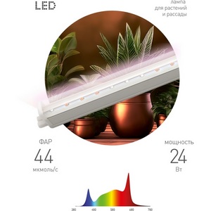 Изображение товара Светильник для растений светодиодный ЭРА FITO-24W-Ra90