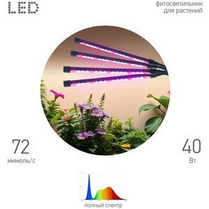 Изображение товара Настольная лампа для растений светодиодная ЭРА FITO-40W-АLED-Ra -USB