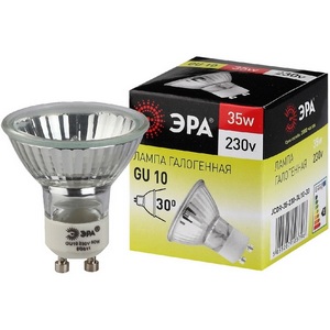 Изображение товара Лампочка галогеновая GU10 35W ЭРА GU10-JCDR (MR16) -35W-230V