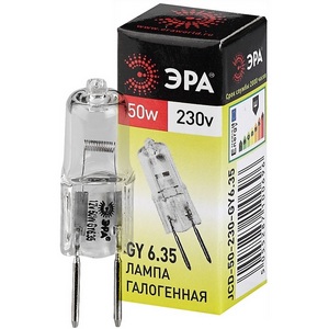 Изображение товара Лампочка галогеновая GY6.35 50W ЭРА GY6.35-JCD-50W-230V