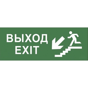 Изображение товара Наклейка самоклеящаяся на светильник ВЫХОД/ЛЕСТНИЦА ВНИЗ/ФИГУРА ЭРА INFO-DBA INFO-DBA-013
