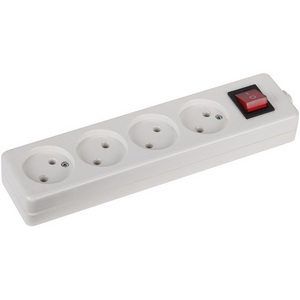 Изображение товара Розеточный блок 4-х местный без заземления (белый) ЭРА K-4s