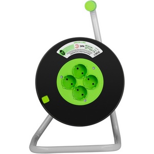 Изображение товара Удлинитель 4-х местный без заземления 20 метров на пластиковой катушке ЭРА KAT-2x1.5-20m