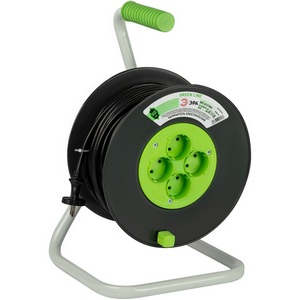 Изображение товара Удлинитель 4-х местный без заземления 50 метров на пластиковой катушке ЭРА KAT-2x1.5-50m