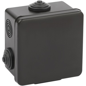 Изображение товара Коробка разветвительная открытой установки (черный) IP54 ЭРА KOR-80-80-50-7g-B