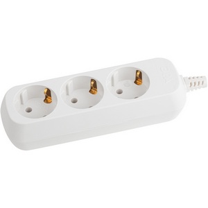 Изображение товара Розеточный блок 3-х местный с заземлением (белый) ЭРА KX-3e