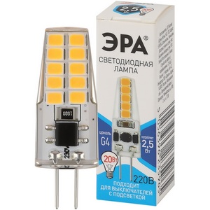 Изображение товара Лампочка светодиодная G4 2,5W ЭРА LED-JC-2,5W-220V-SLC-840-G4