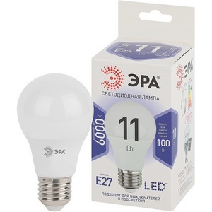Изображение товара Лампочка светодиодная E27 11W ЭРА LED A60-11W-860-E27