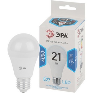 Изображение товара Лампочка светодиодная E27 21W ЭРА LED A65-21W-840-E27