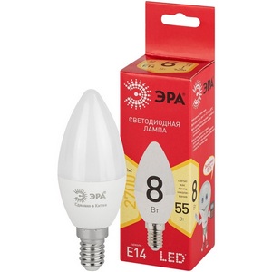 Изображение товара Лампочка светодиодная E14 8W ЭРА LED B35-8W-827-E14 R