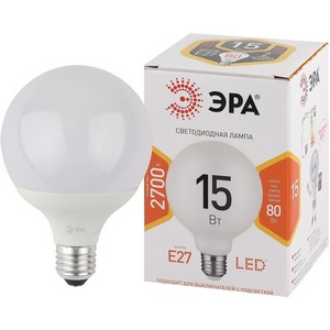 Изображение товара Лампочка светодиодная E27 15 Вт ЭРА LED G95-15W-2700K-E27 LED G95-15W-2700K-E27