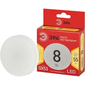 Изображение товара Лампочка светодиодная GX53 8 Вт ЭРА LED GX-8W-827-GX53 R LED GX-8W-827-GX53 R