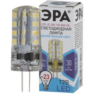 Изображение товара Лампочка светодиодная G4 3W ЭРА LED JC-3W-12V-840-G4