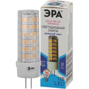 Изображение товара Лампочка светодиодная G4 5W ЭРА LED JC-5W-12V-CER-840-G4