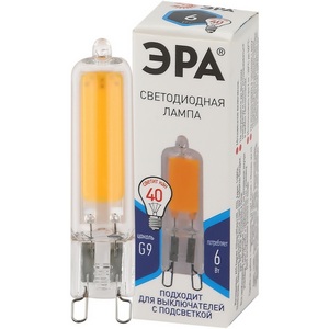 Изображение товара Лампочка светодиодная G9 6Вт ЭРА LED JCD-6W-GL-840-G9 LED JCD-6W-GL-840-G9