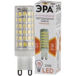 Изображение товара Лампочка светодиодная G9 9W ЭРА LED JCD-9W-CER-827-G9
