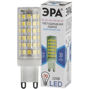 Изображение товара Лампочка светодиодная G9 9W ЭРА LED JCD-9W-CER-840-G9