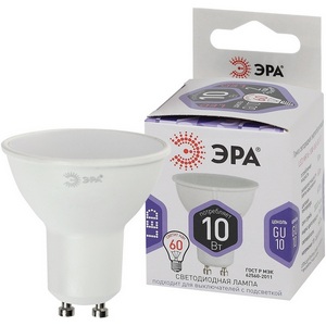 Изображение товара Лампочка светодиодная GU10 10W ЭРА LED MR16-10W-860-GU10