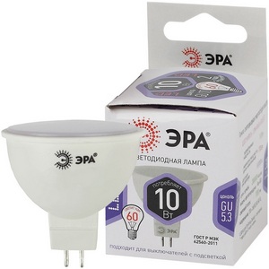 Изображение товара Лампочка светодиодная GU5.3 10W ЭРА LED MR16-10W-860-GU5.3
