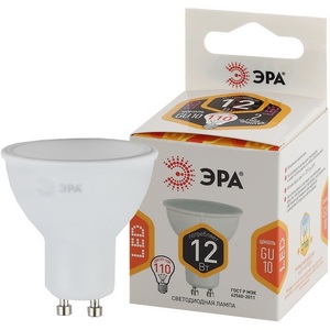 Изображение товара Лампочка светодиодная GU10 12W ЭРА LED MR16-12W-827-GU10