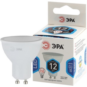 Изображение товара Лампочка светодиодная GU10 12W ЭРА LED MR16-12W-840-GU10