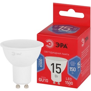 Изображение товара Лампочка светодиодная GU10 15Вт ЭРА LED MR16-15W-865-GU10 R LED MR16-15W-865-GU10 R