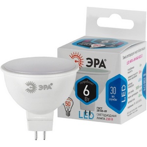 Изображение товара Лампочка светодиодная GU5.3 6W ЭРА LED MR16-6W-840-GU5.3