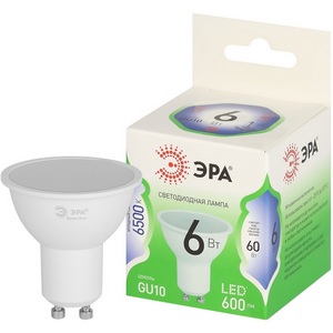 Изображение товара Лампочка светодиодная GU10 6W ЭРА LED MR16-6W-865-GU10 GL