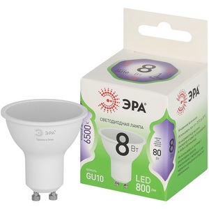 Изображение товара Лампочка светодиодная GU10 8W ЭРА LED MR16-8W-865-GU10 GL