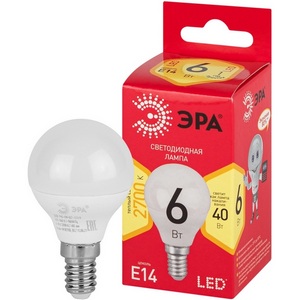 Изображение товара Лампочка светодиодная E14 6W ЭРА LED P45-6W-827-E14 R