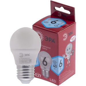 Изображение товара Лампочка светодиодная E27 6W ЭРА LED P45-6W-840-E27 R