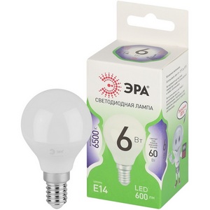 Изображение товара Лампочка светодиодная E14 6W ЭРА LED P45-6W-865-E14 GL