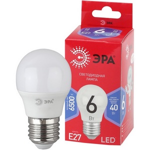 Изображение товара Лампочка светодиодная E27 6W ЭРА LED P45-6W-865-E27 R