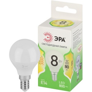 Изображение товара Лампочка светодиодная E14 8W ЭРА LED P45-8W-830-E14 GL