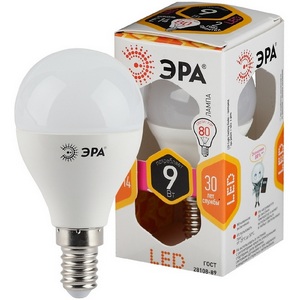 Изображение товара Лампочка светодиодная E14 9W ЭРА LED P45-9W-827-E14