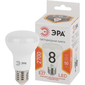 Изображение товара Лампочка светодиодная E27 8 Вт ЭРА LED R63-8W-827-E27 LED R63-8W-827-E27