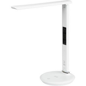 Изображение товара Офисная настольная лампа led беспроводная складываемая с термометром будильником часами календарем с регулировкой цветовой температуры яркости и беспроводным ЗУ ЭРА NLED-505-10W-W