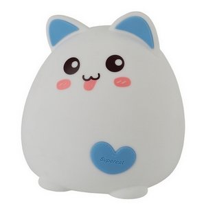 Изображение товара Ночник светодиодный для детской котики с диммером и выключателем ЭРА NLED-414-2W-BU